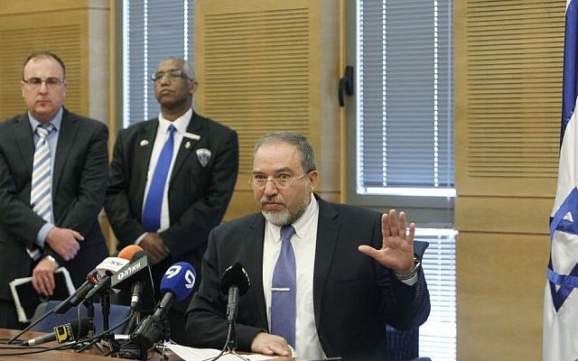Avigdor Liberman speaking at the Knesset Tuesday. (photo credit: Miriam Alster/Flash90)