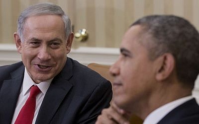 US President Barack Obama meets with Prime Minister Benjamin Netanyahu in the Oval Office of the White House in Washington, Monday, March 3, 2014 (photo credit: AP/Pablo Martinez Monsivais)