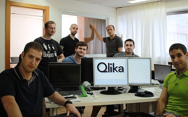 The Qlika team at their Ramat Gan offices. Priceline bought the Israeli firm earlier this year (Photo credit: Courtesy)