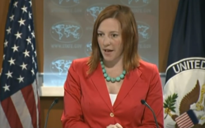 US State Department Spokeswoman Jen Psaki. (screen capture: YouTube)