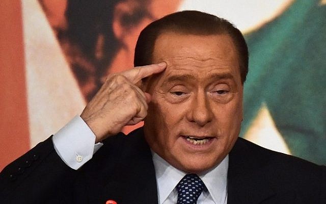 Italian three-time premier and leader of center-right party Forza Italia, Silvio Berlusconi (AFP/Gabriel Bouys)