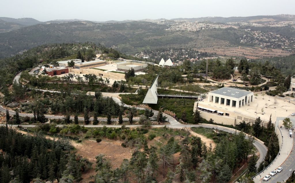A bird's eye view of Yad Vashem and Mount Herzl in Jerusalem. (Yossi Zamir/Flash90)