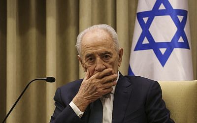 President Shimon Peres at the President's residence in Jerusalem, April 28, 2014. (photo credit: Hadas Parush/Flash 90)
