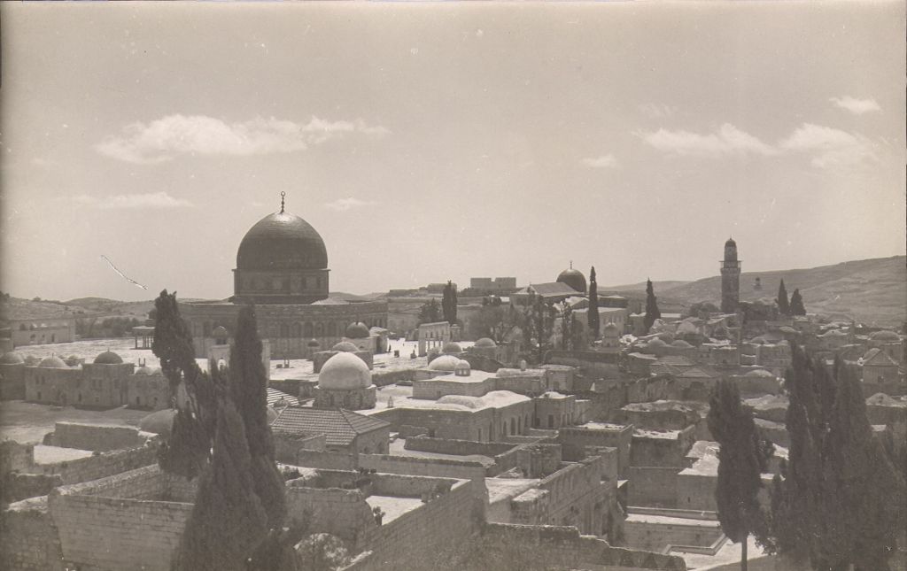 Old City Jerusalem, Temple Mount from Franciscan Monastery (undated) (photo credit: © DEIAHL, Jerusalem)