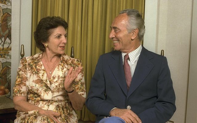 Then prime minister Shimon Peres and his wife Sonya, 1984. (photo credit: Nati Harnik/GPO Flash90)