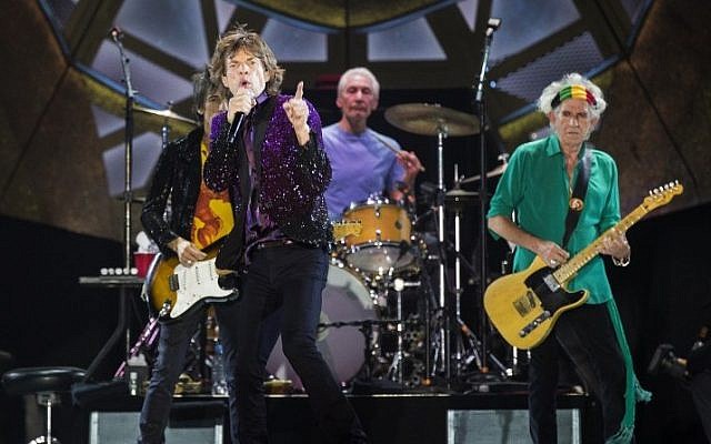 The Rolling Stones perform on stage at Hayarkon Park in Tel Aviv, on June 4, 2014. (Photo credit: AFP/ JACK GUEZ)