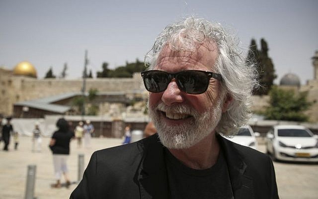 Chuck Leavell, keyboard player touring with the Rolling Stones, seen visiting the Western Wall in Jerusalem's Old City on Tuesday, June 3, 2014, a day before the band's concert in Tel Aviv (Photo credit: Hadas Parush/Flash 90)