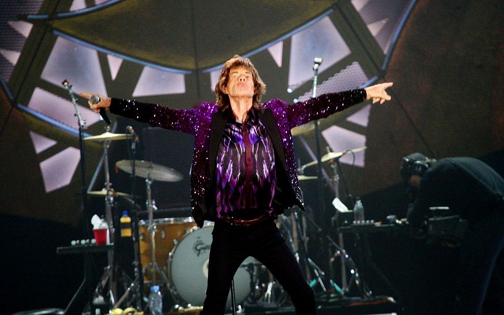 The Rolling Stones frontman, Mick Jagger, on stage during the band's concert in Tel Aviv, Israel, on June 4, 2014. (Photo credit: Flash 90)
