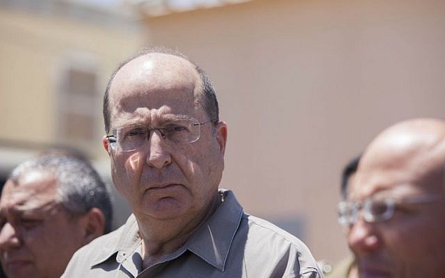 Defense Minister Moshe Ya'alon gives a statement to the press about the abduction of three Jewish teenagers near Hebron, in the West Bank, Saturday, June 14, 2014 (photo credit: Yonatan Sindel/Flash90)