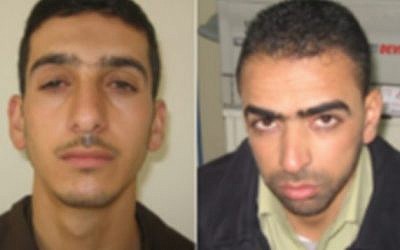 Marwan Kawasme (right) and  Amer Abu Aysha, suspected by Israel of kidnapping three Israeli teens (photo credit: courtesy)