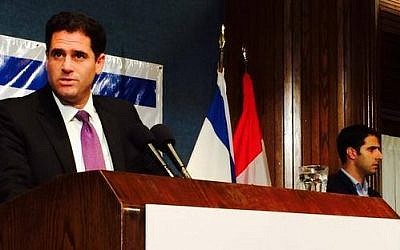 Israeli Ambassador to the US Ron Dermer at a Washington event showing support for Israel, July 28, 2014. (Photo credit: Israeli embassy in Washington)