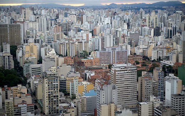 A bird's-eye view of Sao Paulo, Brazil (Gili Yaari/Flash90)