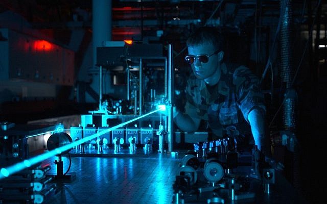 Laser beam production (Courtesy USAF)