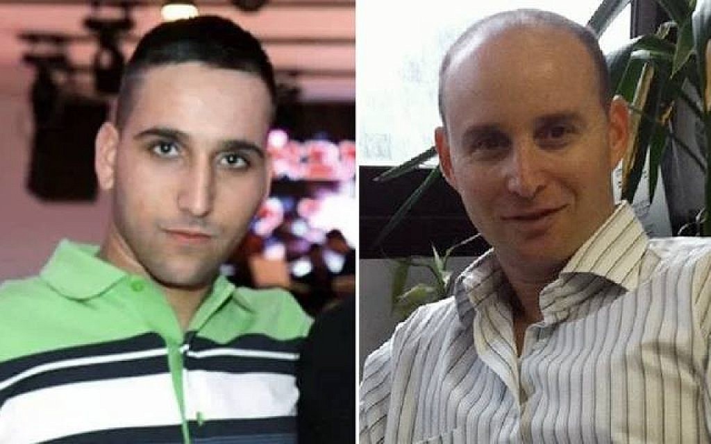 Sgt. Adar Barsano, 20, from Nahariya (left) and Maj. (Res.) Amotz Greenberg, 45, from Hod Hasharon, who were killed when Hamas gunmen inflitrated into southern Israel on July 19 (photo credit: Courtesy)