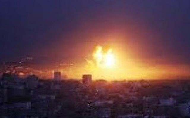 This widely circulated but untraceable photo, claimed to be from a Monday night bombing in the Gaza Strip, first surfaced on the internet during Operation Cast Lead in 2009