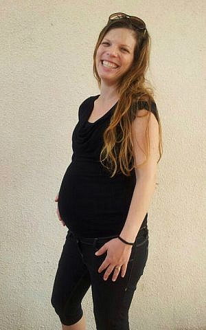 Liat Bilinsky, who is 7 months pregnant, has volunteered for the IDF reserves. (Courtesy)