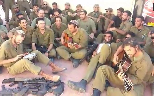 'We will yet return to Gush Katif' sings this group of reserves along the Gaza border. (YouTube screenshot)