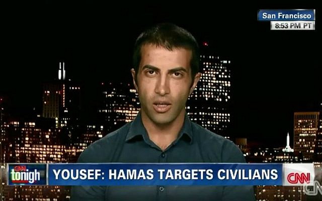Mosab Hassan Yousef during an interview with CNN, July 2014. (screen capture: YouTube/Yaron Haklai)