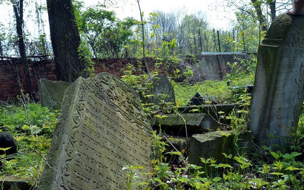 An abandoned Jewish cemetery in the city of Tarnow, Poland, on April 29, 2014. (Yossi Zeliger/Flash90)