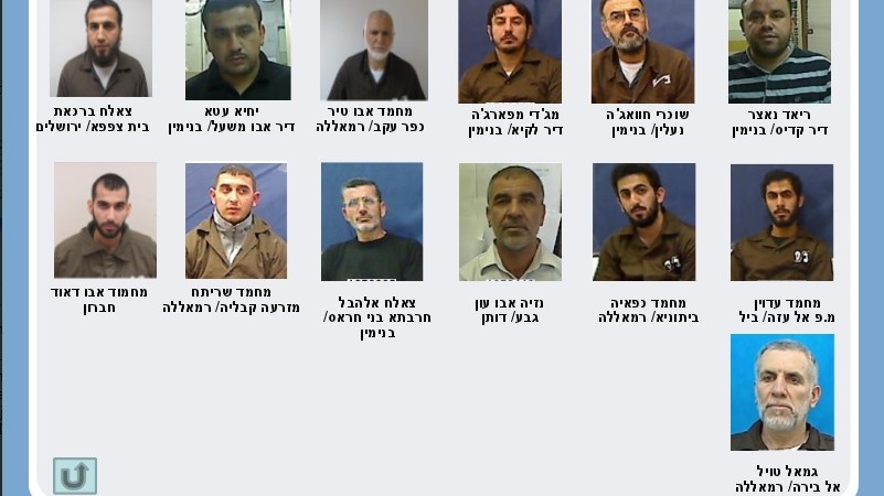 Suspected key terrorists arrested by the Shin Bet during a sweep of Hamas operatives in May and June, 2014 (photo credit: Shin Bet)
