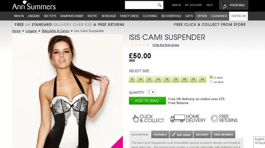 Ann Summers sorry for Isis lingerie