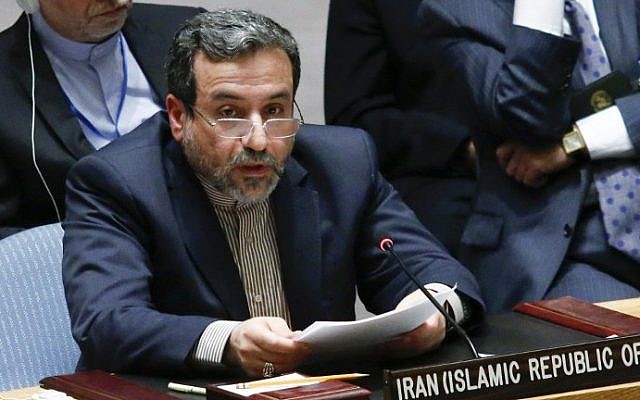 Iran's deputy foreign minister Abbas Araghchi addresses the United Nations Security Council during a meeting on Iraq on September 19, 2014 at UN headquarters in New York City. (Eduardo Munoz Alvarez/Getty Images/AFP)