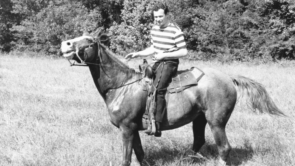 Brian Epstein horsing around at his 30th birthday party. (Ron Joy-Belle Schwartz Estate/JTA)