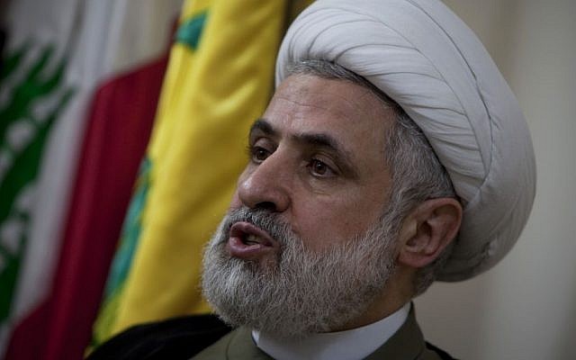 Hezbollah deputy secretary general Naim Qassem (photo credit: AP/Grace Kassab)