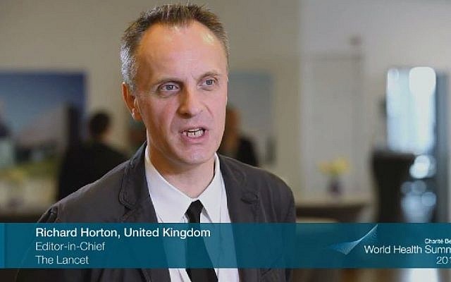 Richard Horton, editor of the British medical journal The Lancet. (screen capture: YouTube/World Health Summit)