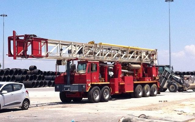 The American-made drill that will be used for exploratory drilling is currently in storage in Haifa. (photo credit: Courtesy Afek)