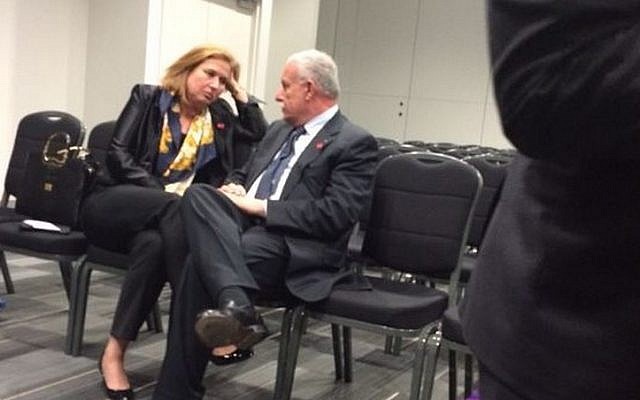 Tzipi Livni meets with PA Foreign Minister Riyad al-Maliki in London, Thursday, June 12, 2014 (photo credit: courtesy)