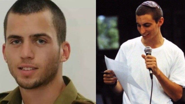 IDF soldiers Oron Shaul (left) and Hadar Goldin (right) (Flash90)