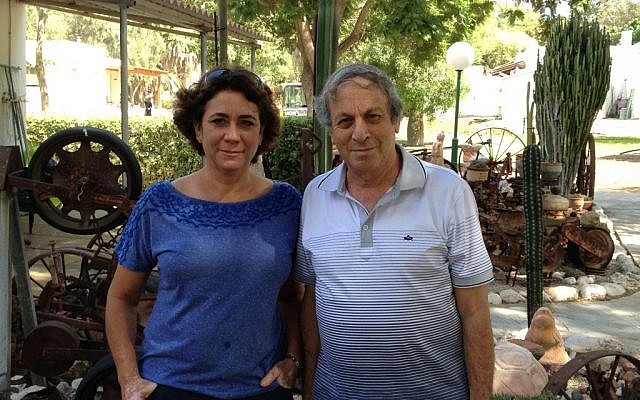 Other Voice activists Yeela Raanan and Micha Ben Hillel at Kibbutz Nir Am, October 1, 2014 (photo credit: Elhanan Miller/Times of Israel)