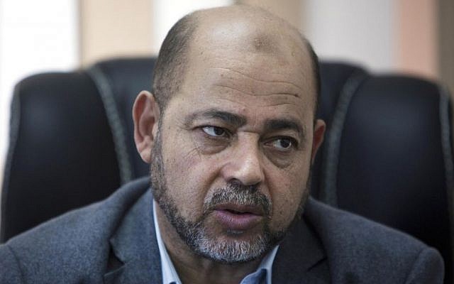 Hamas official Moussa Abu Marzouk, September 18, 2014. (AP/Khalil Hamra)