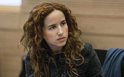 Labor MK Stav Shaffir, during a Finance Committee meeting regarding changes to the 2013 budget on Tuesday, December 24, 2013. (photo credit: Flash90)