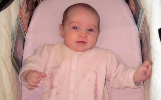 Chaya Zissel Braun, a 3-month-old baby killed in a terrorist attack in Jerusalem on October 22, 2014 (Channel 2 Screenshot)