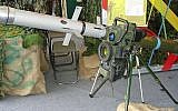 Illustrative photo of a Spike anti-tank missile (Wikimedia Commons, CC BY 3.0, Dave1185)