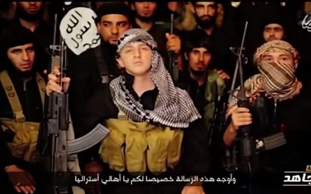 Australian teenage jihadist Abdullah Elmir threatens the west vowing that the Islamic State will 'not stop fighting until we reach your lands' (screen capture: YouTube)