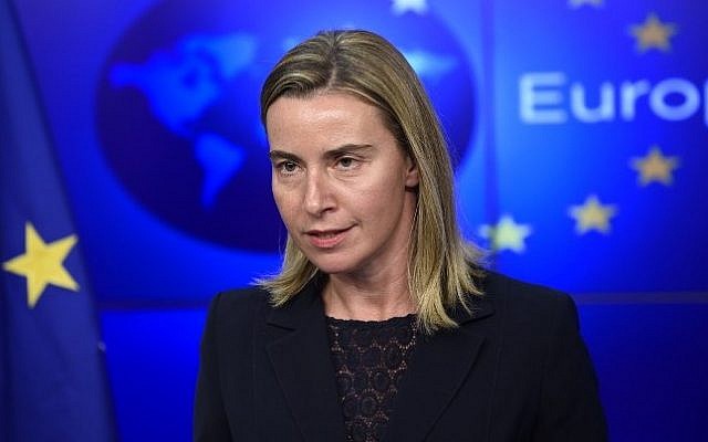European High Representative for Foreign Affairs and Security Policy Federica Mogherini (photo credit: AFP/John Thys)