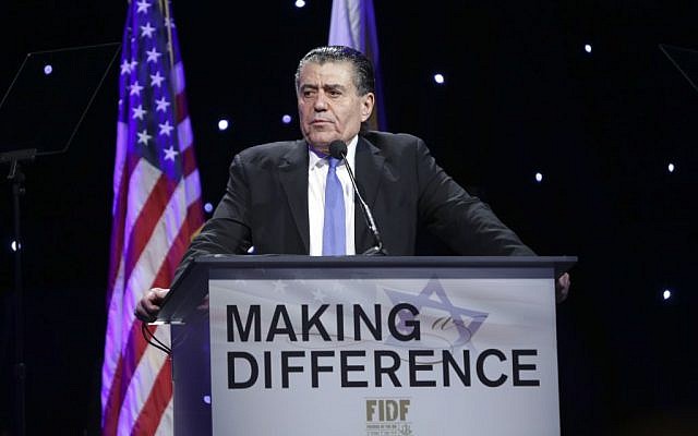 Haim Saban speaks at the Friends Of The Israel Defense Forces 2014 Western Region Gala at The Beverly Hilton Hotel on November 6, 2014 in Beverly Hills, California. (Tiffany Rose/WireImage)