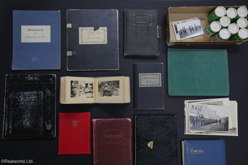 The collection of personal letters, diaries, photo albums and other documents belonging to Heinrich Himmler and his family members. (Courtesy of Realworks, Ltd.)