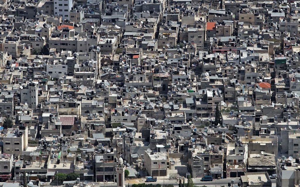 A view of the crowded Balata refugee camp in Nablus. Balata is the largest refugee camp in the West Bank, housing some 30 000 people. (Nati Shohat/FLASH90)