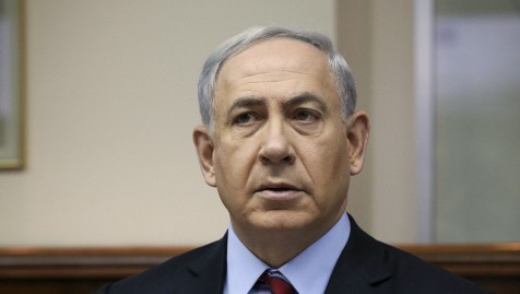 Prime Minister Benjamin Netanyahu speaks during the weekly cabinet meeting on, November 16, 2014. (photo credit: Amit Shabi/POOL) 