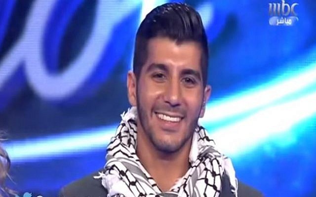 Haitham Khalaily during a performance on Arab Idol, Sep 26, 2014 (photo credit: Youtube screenshot)