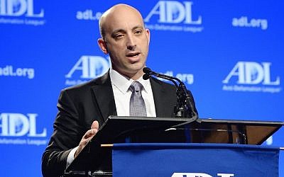 Jonathan A. Greenblatt, the National Director of the Anti-Defamation League, speaking at the ADL Annual Meeting in Los Angeles on November 6, 2014. (Courtesy ADL)