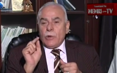 Sultan Abu al-Einein, a Fatah Central Committee official (screen capture: MEMRI, YouTube)