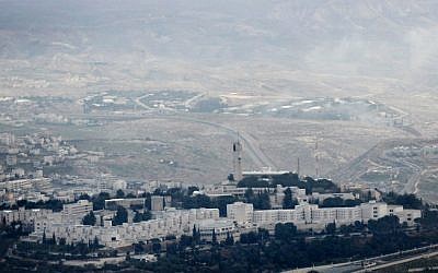 A bird's eye view of Hebrew University's Mount Scopus campus (Nati Shohat/ Flash 90)