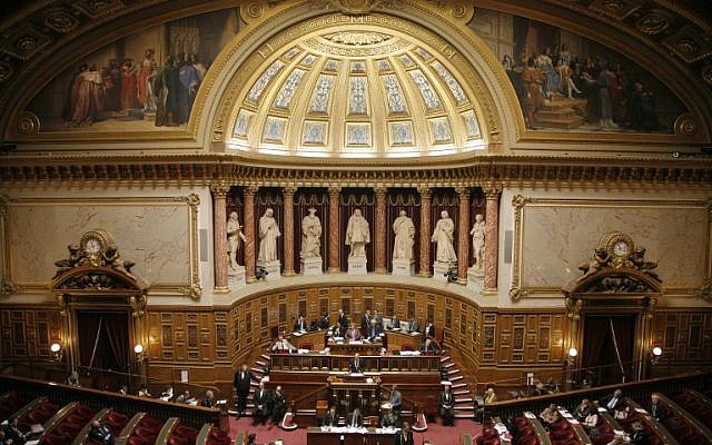 Illustrative: The French senate on December 11, 2014, in Paris, France. (AFP/MATTHIEU ALEXANDRE)