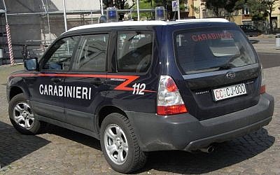 Illustrative photo of an Italian police car (photo credit: Wikimedia Commons/CC BY-SA 3.0)