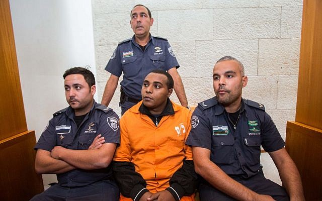 Yonatan Hilo appeals his 20-year sentence for murder at the Supreme Court in Jerusalem on December 1, 2014. (Photo credit: Yonatan Sindel/Flash90)